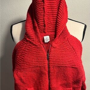 GAP Vibrant Red Hooded Cardigan
